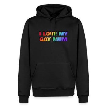J’aime ma mère gay - Sweat à capuche Premium bio Homme - noir - Devant - Nico (187cm)