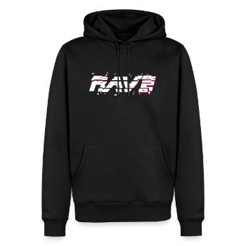 Rave - Men’s Premium Organic Hoodie - black - Front - Nico (187cm)