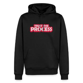 trust the process Quote - Men’s Premium Organic Hoodie - black - Front - Nico (187cm)