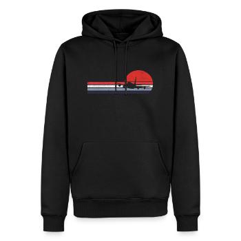 Flugzeug Pilot Retro Vintage Flieger - Männer Premium Bio Hoodie - Schwarz - Vorne - Nico (187cm)