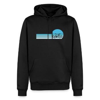 Vélo Vintage VTT - Sweat à capuche Premium bio Homme - noir - Devant - Nico (187cm)