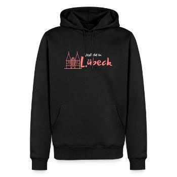 Verliebt in Lübeck - Männer Premium Bio Hoodie - Schwarz - Vorne - Nico (187cm)