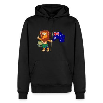 Lion with the Australia flag - Men’s Premium Organic Hoodie - black - Front - Nico (187cm)