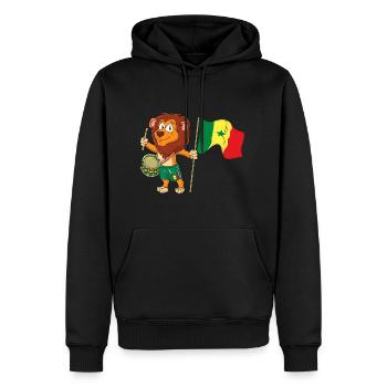 Lion with the Senegal flag - Men’s Premium Organic Hoodie - black - Front - Nico (187cm)