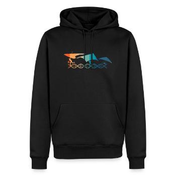 Gleitschirmfliegen liegt mir im Blut - Männer Premium Bio Hoodie - Schwarz - Vorne - Nico (187cm)