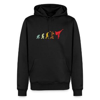 Karate Evolution Entwicklung Kamfkunst - Männer Premium Bio Hoodie - Schwarz - Vorne - Nico (187cm)