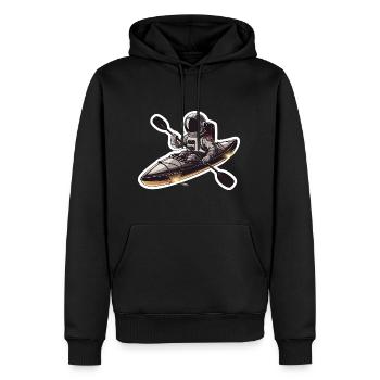 Astronaut Kayaker Boat Kayaking Paddling gift idea - Men’s Premium Organic Hoodie - black - Front - Nico (187cm)