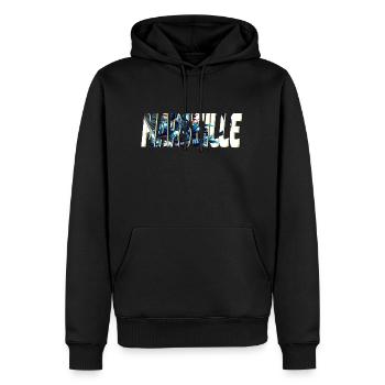 Marseille design stylisé BD - Sweat à capuche Premium bio Homme - noir - Devant - Nico (187cm)