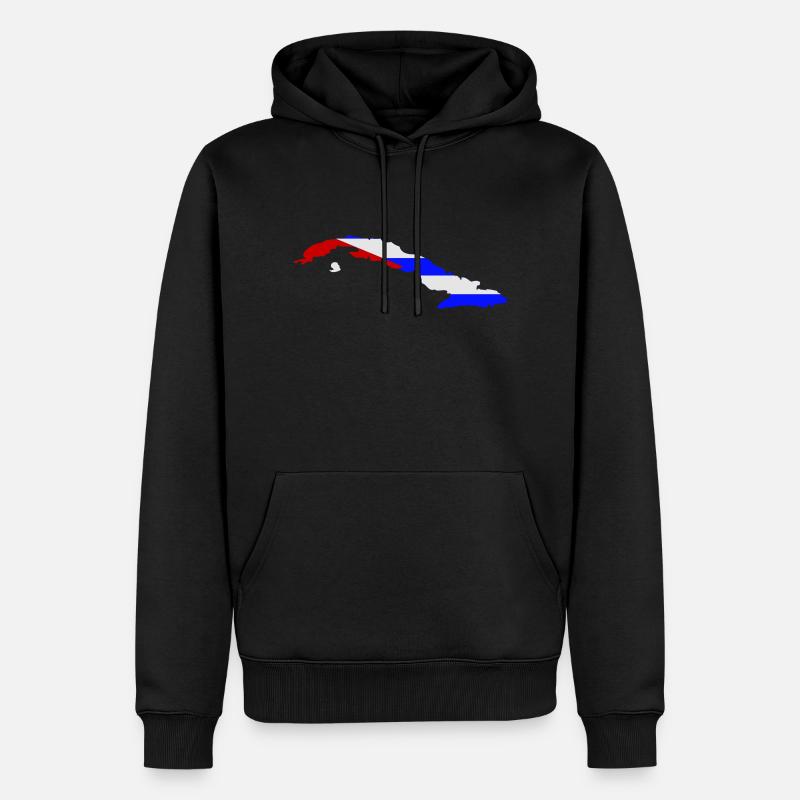 Cuba Shape Flag - Männer Premium Bio Hoodie - Schwarz