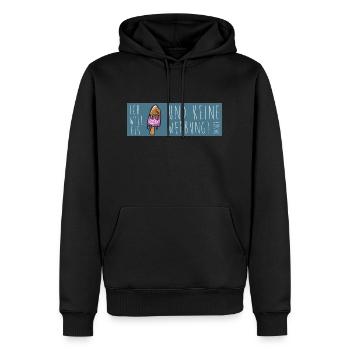 Ich will Eis und keine Werbung - Männer Premium Bio Hoodie - Schwarz - Vorne - Nico (187cm)