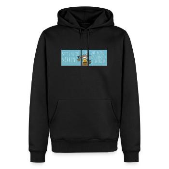 Bitte keine Werbung - Waage Sternzeichen blau - Männer Premium Bio Hoodie - Schwarz - Vorne - Nico (187cm)