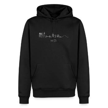 Tokyo Japan Skyline - Men’s Premium Organic Hoodie - black - Front - Nico (187cm)