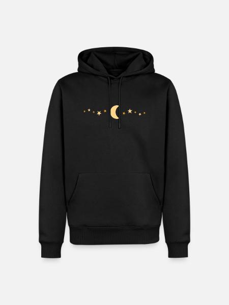 Moon and star patterned design - Men’s Premium Organic Hoodie - black