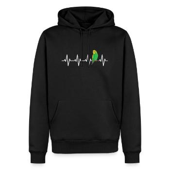 Perruche ligne de cœur Butschie Sittich Welli - Sweat à capuche Premium bio Homme - noir - Devant - Nico (187cm)