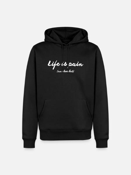 Life is pain au chocolat original funny france - Men’s Premium Organic Hoodie - black