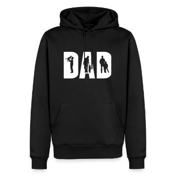 DAD VATI BESTER PAPA VATER LIEBEN PAPI SUPER MOTIV - Männer Premium Bio Hoodie - Schwarz - Vorne - Nico (187cm)