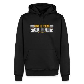 Je peux me tromper - Sweat à capuche Premium bio Homme - noir - Devant - Nico (187cm)