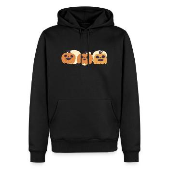 Halloween Cute Pumpkin Trio - Men’s Premium Organic Hoodie - black - Front - Nico (187cm)
