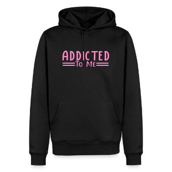 Süchtig nach mir - Männer Premium Bio Hoodie - Schwarz - Vorne - Nico (187cm)
