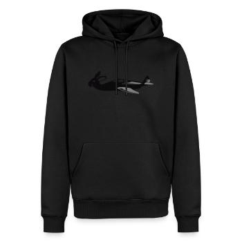 Bunny Air lapin volant propagation VECTORGRAPHIC - Sweat à capuche Premium bio Homme - noir - Devant - Nico (187cm)
