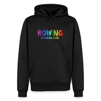 Rowing - Nothing Else - Rudern - Ruderer - Ruderin - Männer Premium Bio Hoodie - Schwarz - Vorne - Nico (187cm)