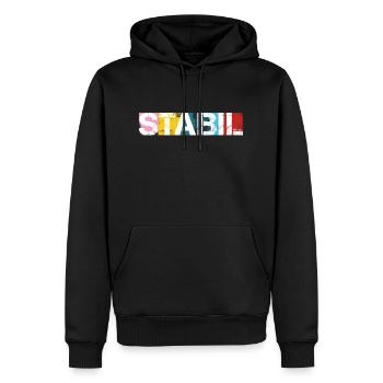 Stabil - Männer Premium Bio Hoodie - Schwarz - Vorne - Nico (187cm)