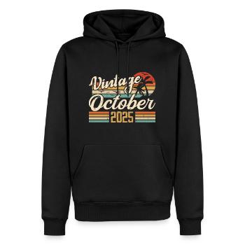 Oktober 2025 Geburtstagsgeschenk - 2025 - Männer Premium Bio Hoodie - Schwarz - Vorne - Nico (187cm)