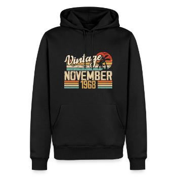 Légendaire depuis novembre 1968 - Vintage 1968 - Sweat à capuche Premium bio Homme - noir - Devant - Nico (187cm)