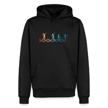 Tennis liegt in meiner DNA - Männer Premium Bio Hoodie - Schwarz - Vorne - Nico (187cm)