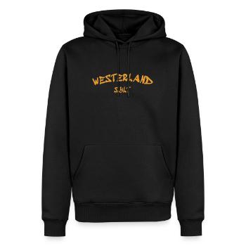 Westerland - Sylt - Mer du Nord - Ancre - Mouette - Île - Sweat à capuche Premium bio Homme - noir - Devant - Nico (187cm)