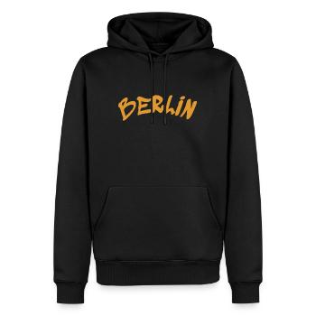 Berlin - Deutschland - Germany - Brandenburger Tor - Männer Premium Bio Hoodie - Schwarz - Vorne - Nico (187cm)