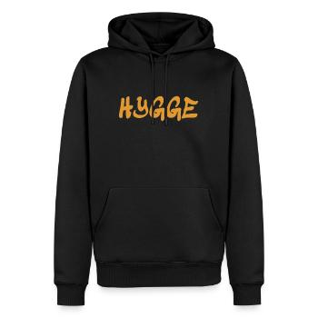 Hygge - Tradition danoise - Attitude face à la vie - Nice - Sweat à capuche Premium bio Homme - noir - Devant - Nico (187cm)