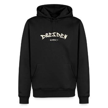 Dresden - Germany - Deutschland - Sachsen - Männer Premium Bio Hoodie - Schwarz - Vorne - Nico (187cm)