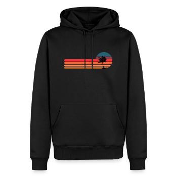 Palmiers cocotier coucher de soleil 1 - Sweat à capuche Premium bio Homme - noir - Devant - Nico (187cm)