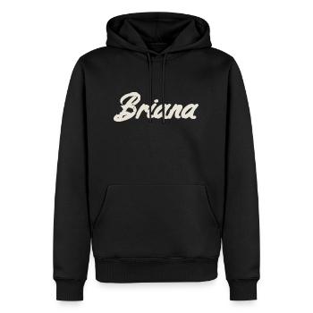 Briana Naming Name Tag Name Day - Sweat à capuche Premium bio Homme - noir - Devant - Nico (187cm)