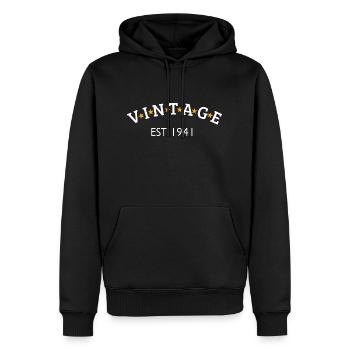 Vintage est 1941 - Sweat à capuche Premium bio Homme - noir - Devant - Nico (187cm)