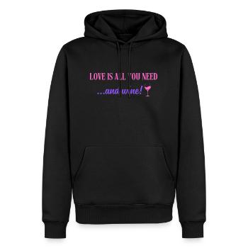 Love and Wine - Men’s Premium Organic Hoodie - black - Front - Nico (187cm)