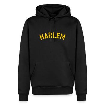 Harlem - NYC - New York - États-Unis - États-Unis - Sweat à capuche Premium bio Homme - noir - Devant - Nico (187cm)