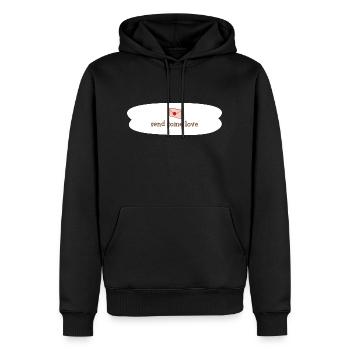 envoie de l'amour - Sweat à capuche Premium bio Homme - noir - Devant - Nico (187cm)