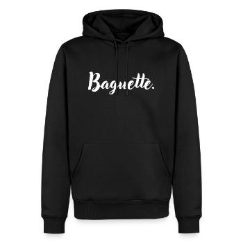 Baguette original france nourriture pain cliché - Sweat à capuche Premium bio Homme - noir - Devant - Nico (187cm)