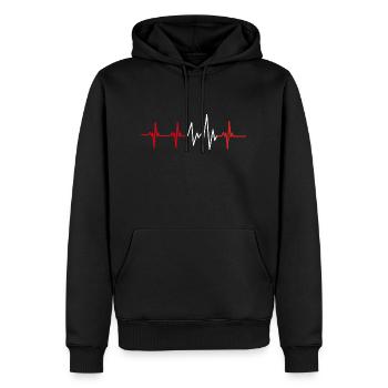 heartbeat Tunesien - Männer Premium Bio Hoodie - Schwarz - Vorne - Nico (187cm)