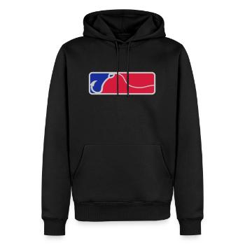 Crochet de pêche rouge bleu - Sweat à capuche Premium bio Homme - noir - Devant - Nico (187cm)