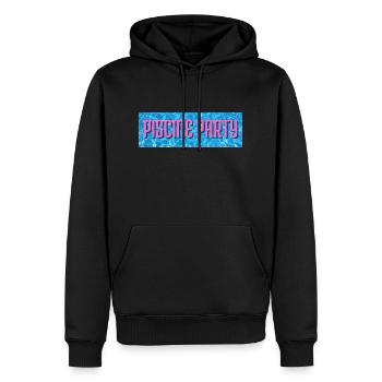 piscine party - Sweat à capuche Premium bio Homme - noir - Devant - Nico (187cm)