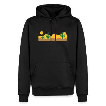 Paysage Desert Silhouette Skyline - Sweat à capuche Premium bio Homme - noir - Devant - Nico (187cm)