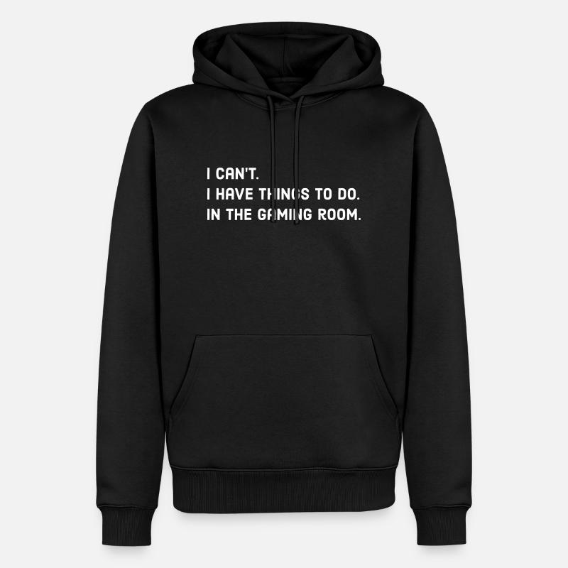 Devis de jeu - Sweat à capuche Premium bio Homme - noir