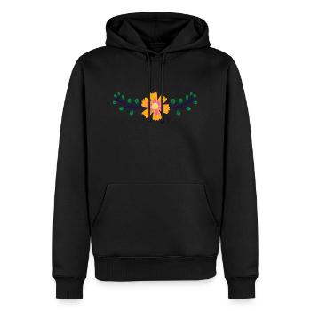 Flower Blume Pflanze - Männer Premium Bio Hoodie - Schwarz - Vorne - Nico (187cm)