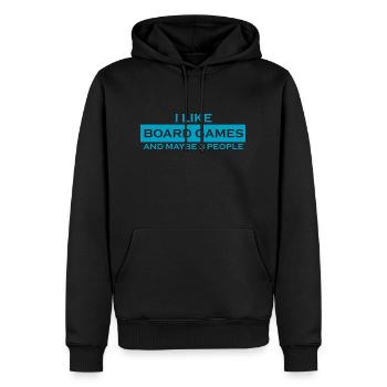 boardgame chess backgammon game night - Männer Premium Bio Hoodie - Schwarz - Vorne - Nico (187cm)