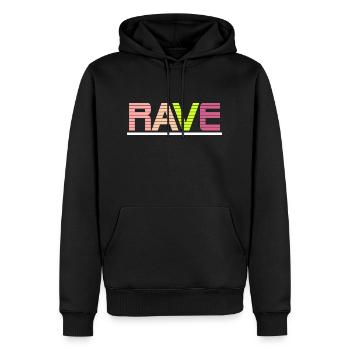 Rave - Sweat à capuche Premium bio Homme - noir - Devant - Nico (187cm)