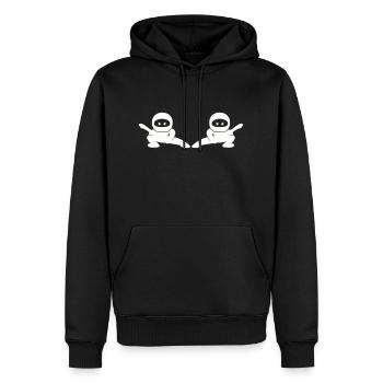 Bande dessinée Ninjas - Sweat à capuche Premium bio Homme - noir - Devant - Nico (187cm)