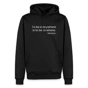 seneca - Männer Premium Bio Hoodie - Schwarz - Vorne - Nico (187cm)